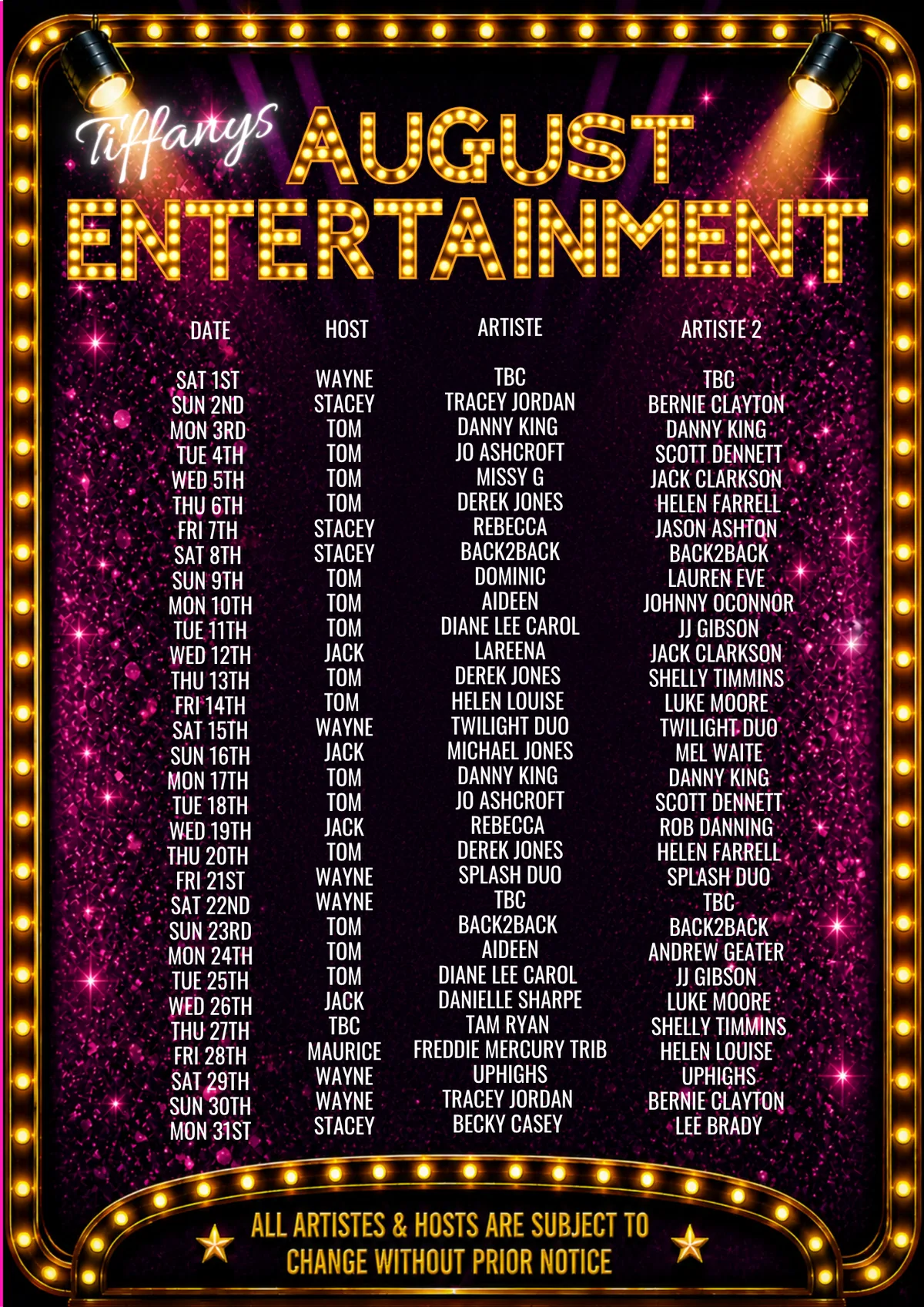 August entertainment guide