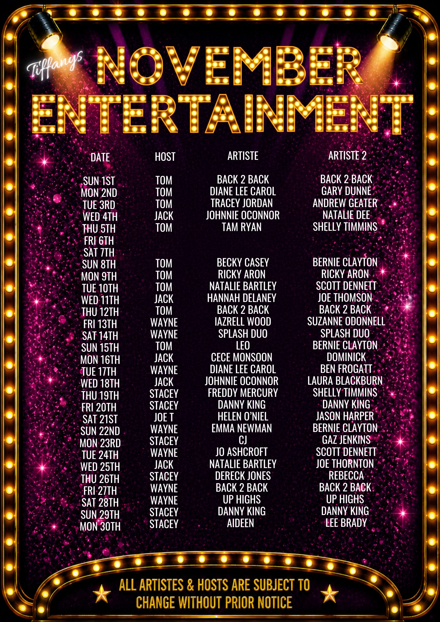 November Entertainment 2026