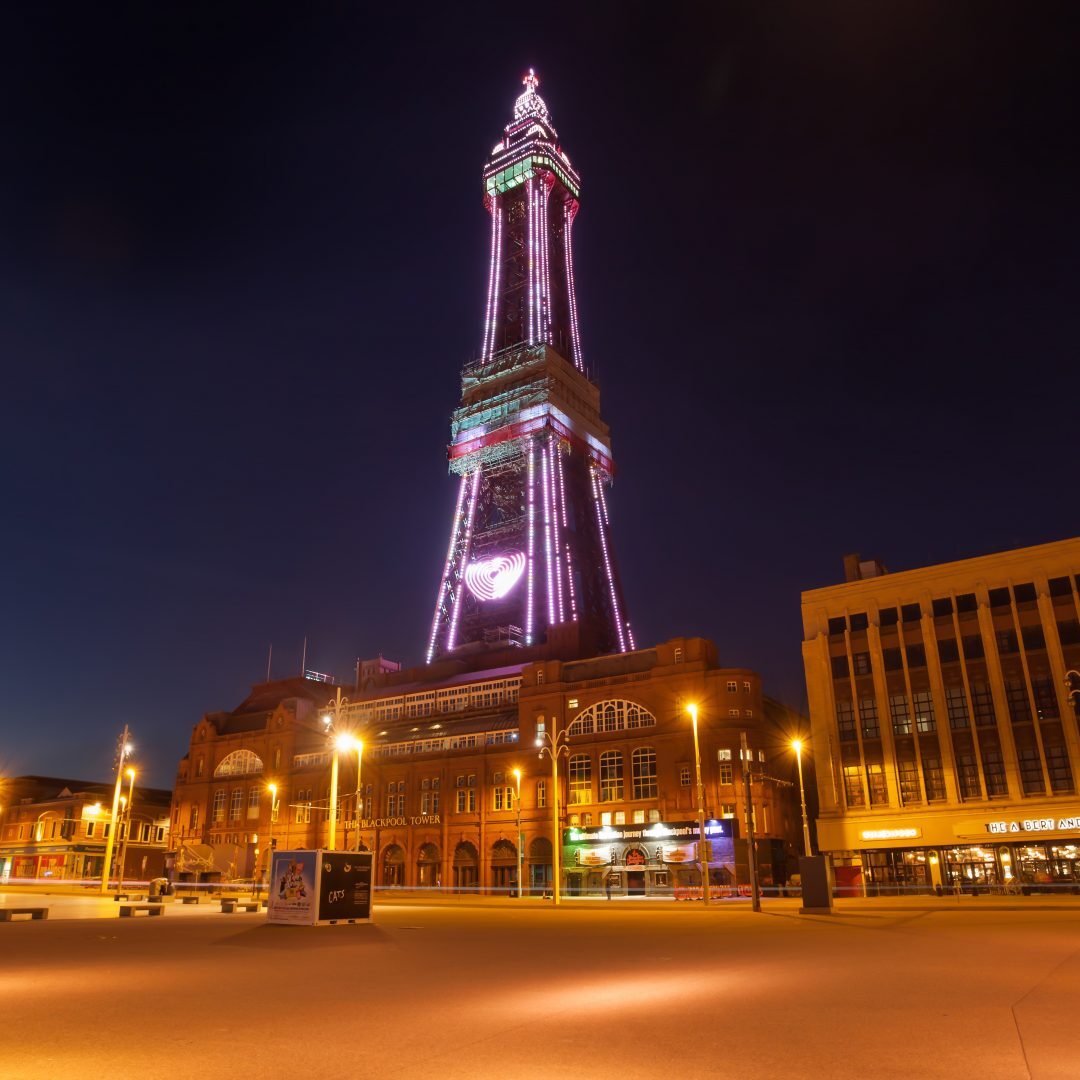 Blackpool Tower Blackpool Tower lite up night shot.